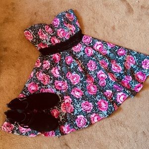 Super cute pink rose strapless dress